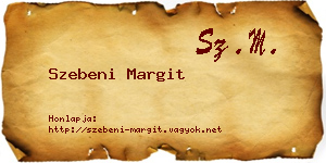 Szebeni Margit névjegykártya