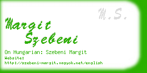 margit szebeni business card